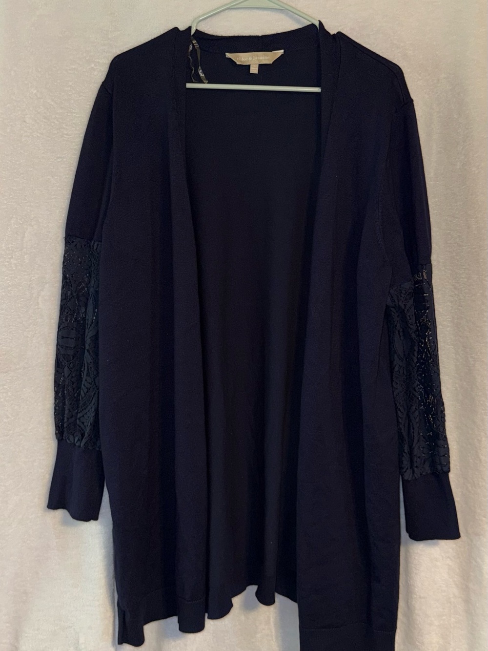 Chloe & Jasmine size 1X navy lace cardigan Sweater